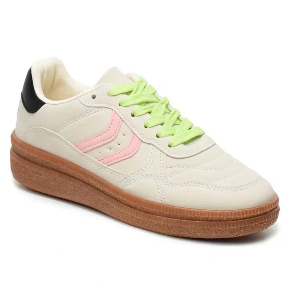 NWOT Nicole Miller Nixie Size 10 Women's Sneakers with Pink and Green Accents